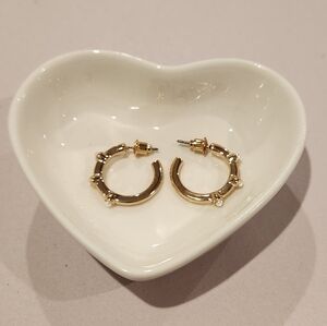 Hoop Earrings with Faux Pearl Accents